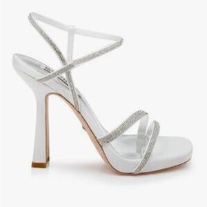 Badgley Mischka Urbana White Strappy Heels